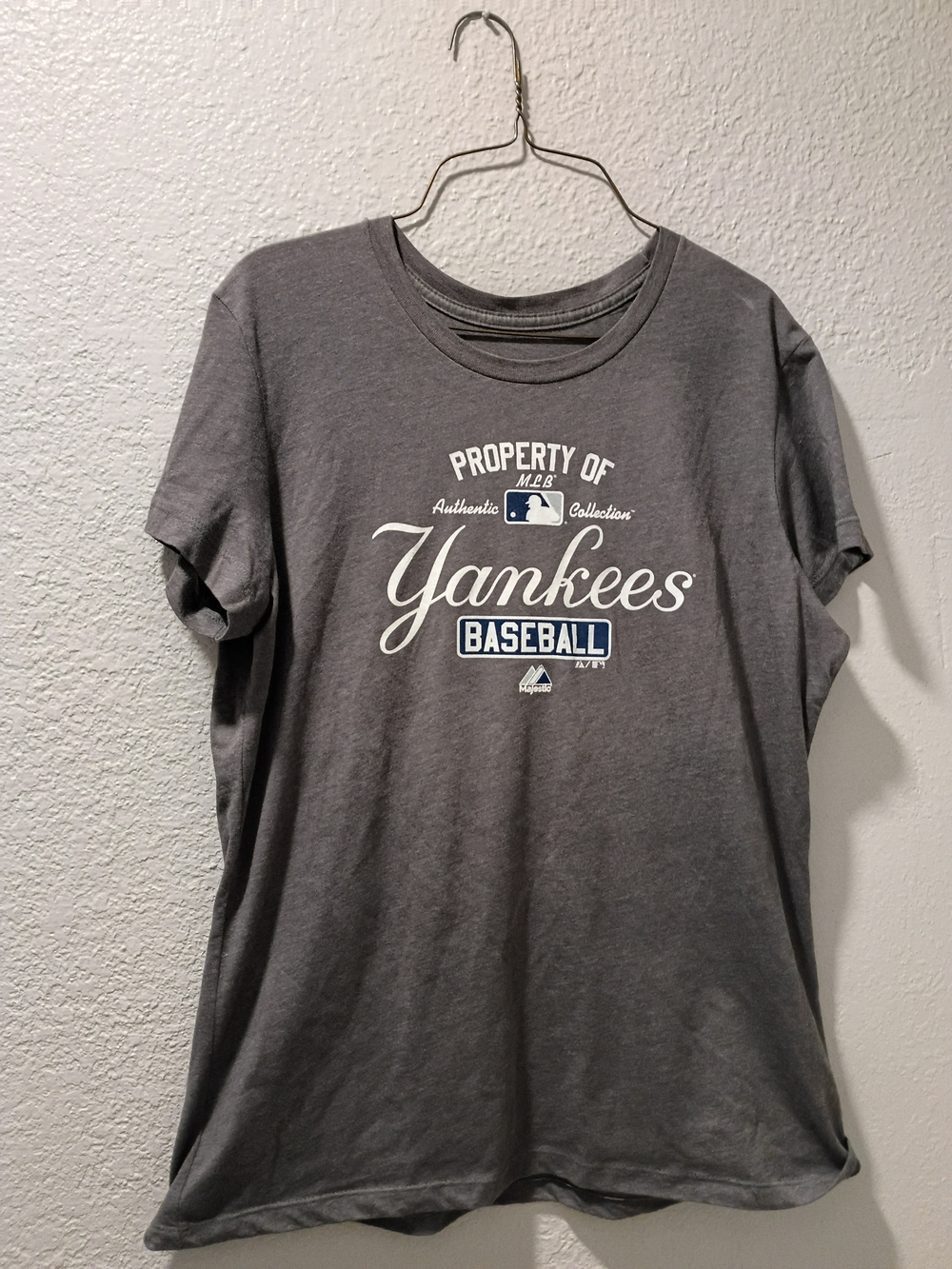 Majestic Gray Paul O'Neil  #21 Crewneck Tee with White Printed Label